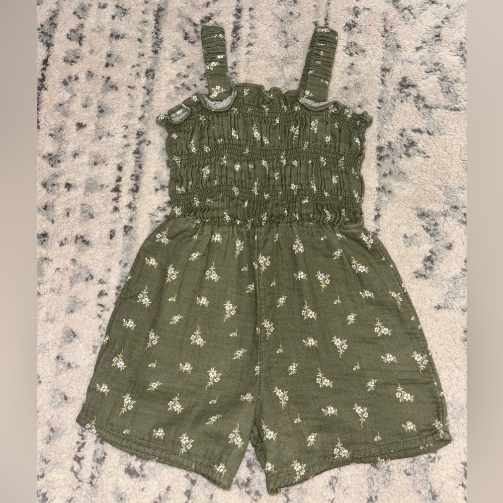 Old Navy Toddler Girls Green Floral Romper